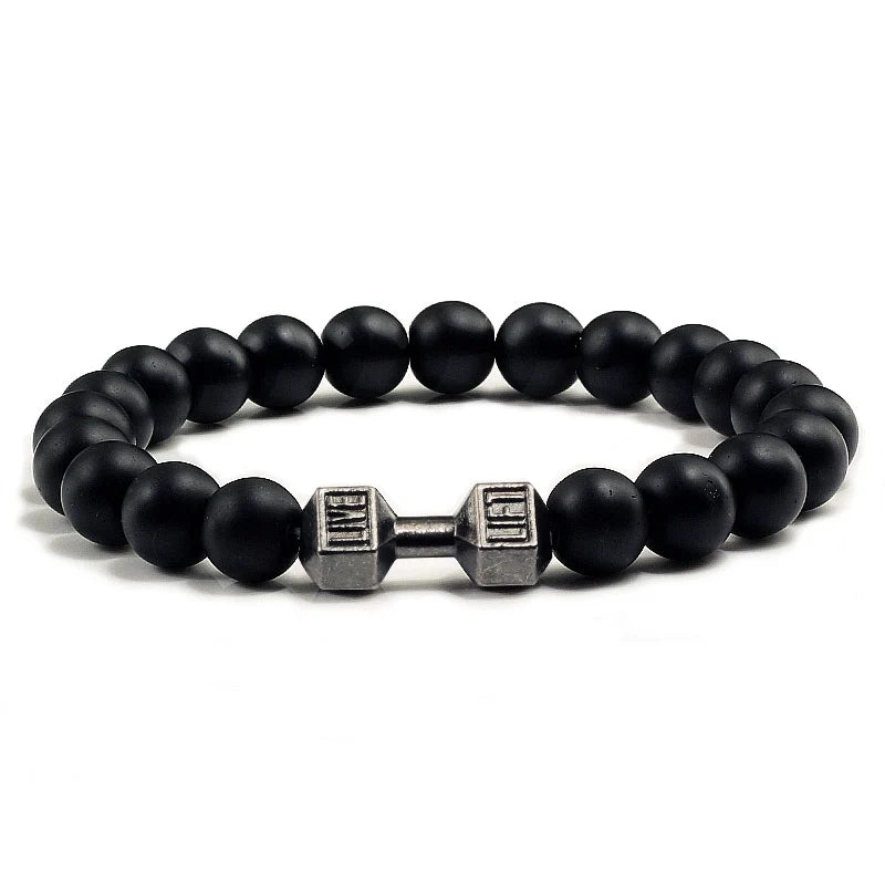 Natural Volcanic Stone Bracelet Men Fitness Jewelry